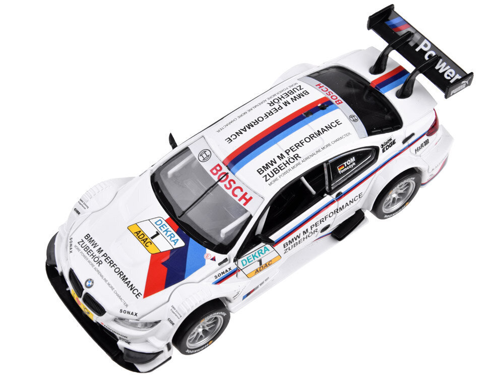 Metallinen urheiluauto - BMW M3 DTM, valkoinen hinta ja tiedot | Poikien lelut | hobbyhall.fi