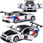 metallinen urheiluauto - bmw m6 gt3, valkoinen hinta ja tiedot | Poikien lelut | hobbyhall.fi