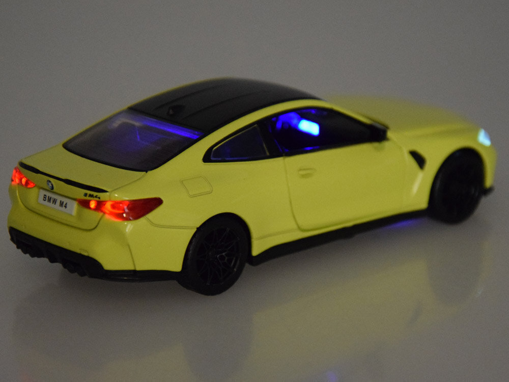 metallinen automalli - bmw m4, keltainen hinta ja tiedot | Poikien lelut | hobbyhall.fi