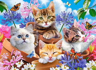 Palapeli 70 kissanpennut kukkien keskellä 070107 hinta ja tiedot | Palapelit | hobbyhall.fi