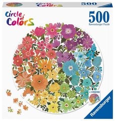 Ravensburger Puzzle Circlers of Colors-Flowers -palapeli, 500 palaa hinta ja tiedot | Palapelit | hobbyhall.fi