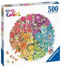 Ravensburger Puzzle Circlers of Colors-Flowers -palapeli, 500 palaa hinta ja tiedot | Palapelit | hobbyhall.fi