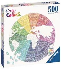 Ravensburgerin palapeli Colors of Mandala -palapeli, 500 palaa hinta ja tiedot | Palapelit | hobbyhall.fi