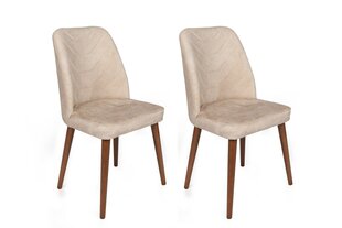 Tuolisetti Kalune Design Dallas - 550, 2 kpl, beige/ruskea hinta ja tiedot | Ruokapöydän tuolit | hobbyhall.fi