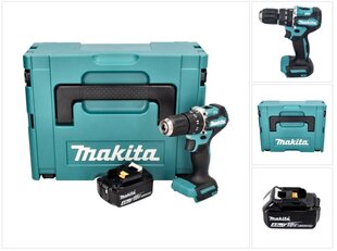 Makita DHP 487 M1J akkukäyttöinen iskuporakone 18 V 40 Nm + 1x akku 4,0 Ah + Makpac - laturi tulee tilata erikseen hinta ja tiedot | Akkuporakoneet ja ruuvinvääntimet | hobbyhall.fi