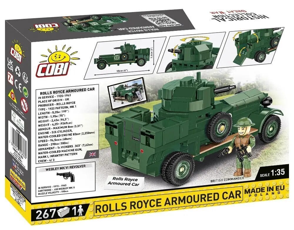 Klock Rolls-Royce Panssaroitu auto 1920 Kuvio Mk I hinta ja tiedot | LEGOT ja rakennuslelut | hobbyhall.fi