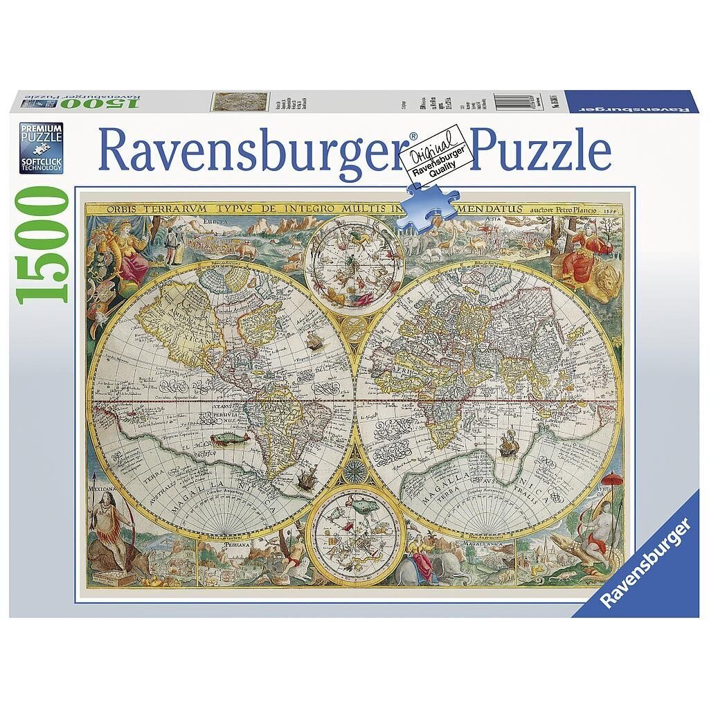 Ravensburger palapeli 1500 palaa Maailmankartta hinta ja tiedot | Palapelit | hobbyhall.fi