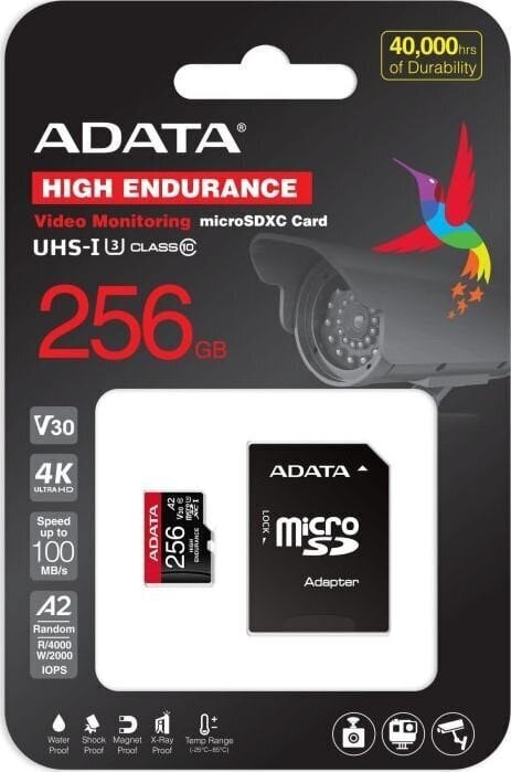 High Endurance 256GB microSDXC UHS-I U3 hinta ja tiedot | Kameran muistikortit | hobbyhall.fi