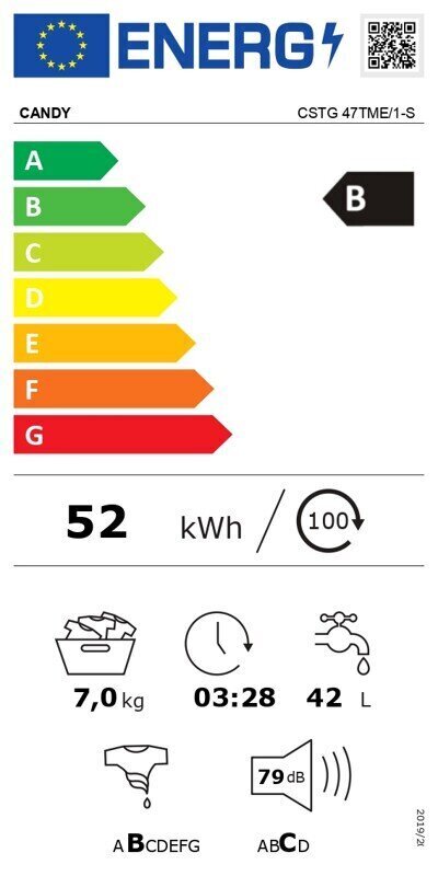 Candy CSTG 47TME/1-S hinta ja tiedot | Pyykinpesukoneet | hobbyhall.fi