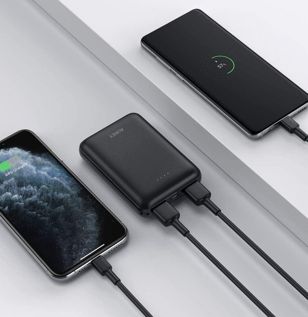 Aukey PowerBank PB-N66 Ultra Slim | 10000 mAh | 3xUSB | 5V | LED hinta ja tiedot | Varavirtalähteet | hobbyhall.fi