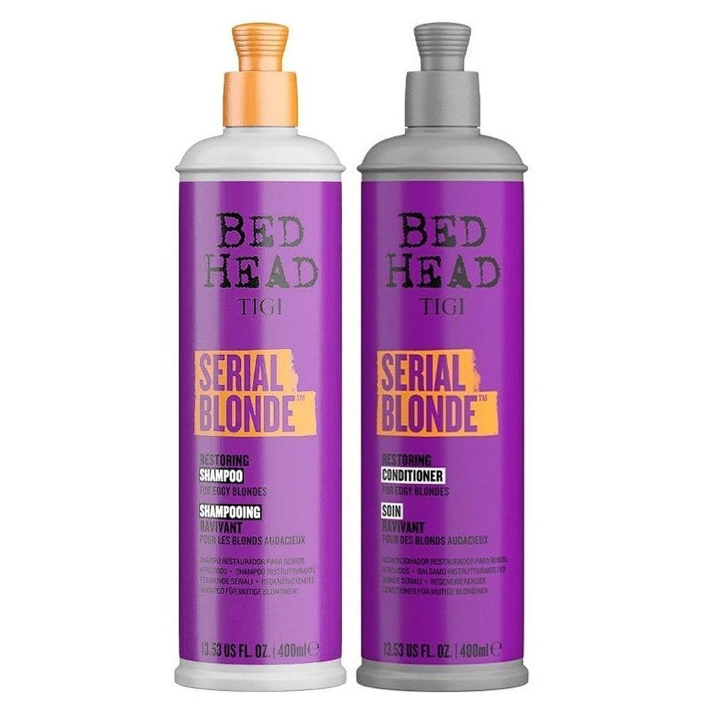 Tigi Bed Head Serial Blonde Restoring, hopea shampoosetti 2X400ml hinta ja tiedot | Shampoot | hobbyhall.fi