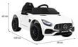 Mercedes Benz GT, sähköauto, valkoinen hinta ja tiedot | Lasten sähköautot | hobbyhall.fi