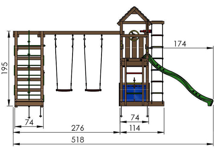 Lasten leikkipaikka Jungle Gym Voyager 2-Climb hinta ja tiedot | Lasten leikkimökit ja -teltat | hobbyhall.fi