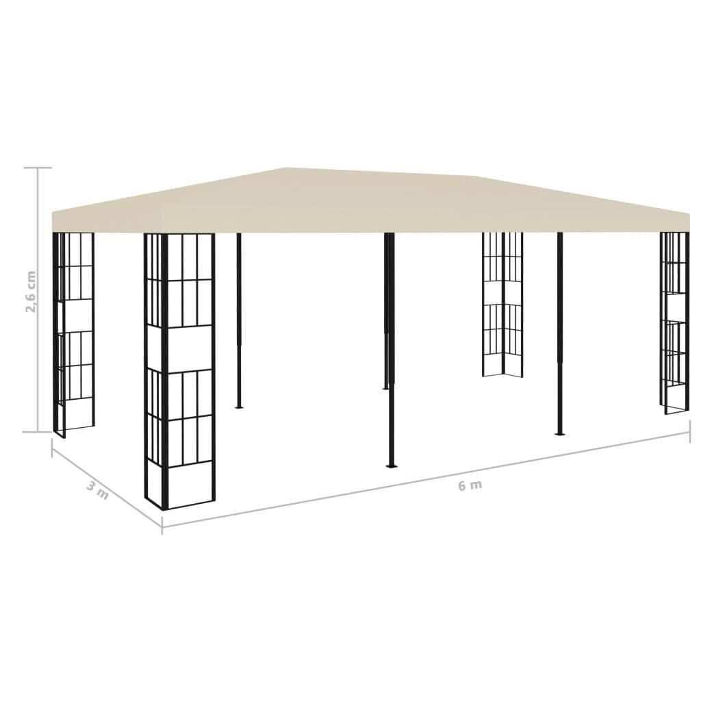 vidaXL Huvimaja 3x6 m kerma hinta ja tiedot | Puutarhapaviljongit | hobbyhall.fi