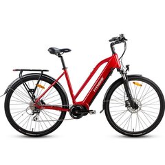 FitNord Ava 500 Sähköpyörä, punainen (630 Wh akku) - Runko 46 cm, renkaat 28" - Ajajan pituus 155-175 cm hinta ja tiedot | Sähköpyörät | hobbyhall.fi