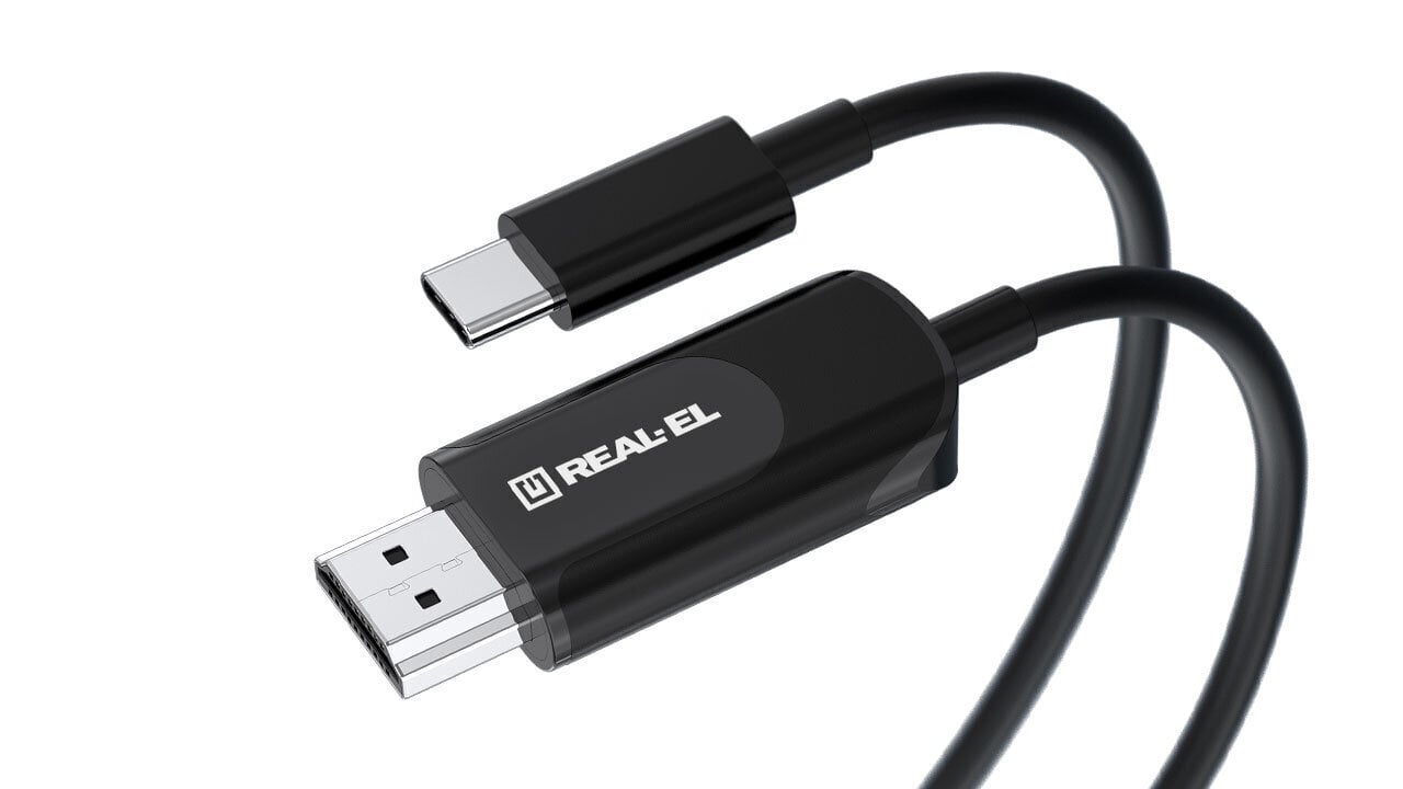 REAL-EL CHD-180 (C-tyyppi - HDMI 4K 60Hz) kaapeli hinta ja tiedot | Puhelinkaapelit | hobbyhall.fi