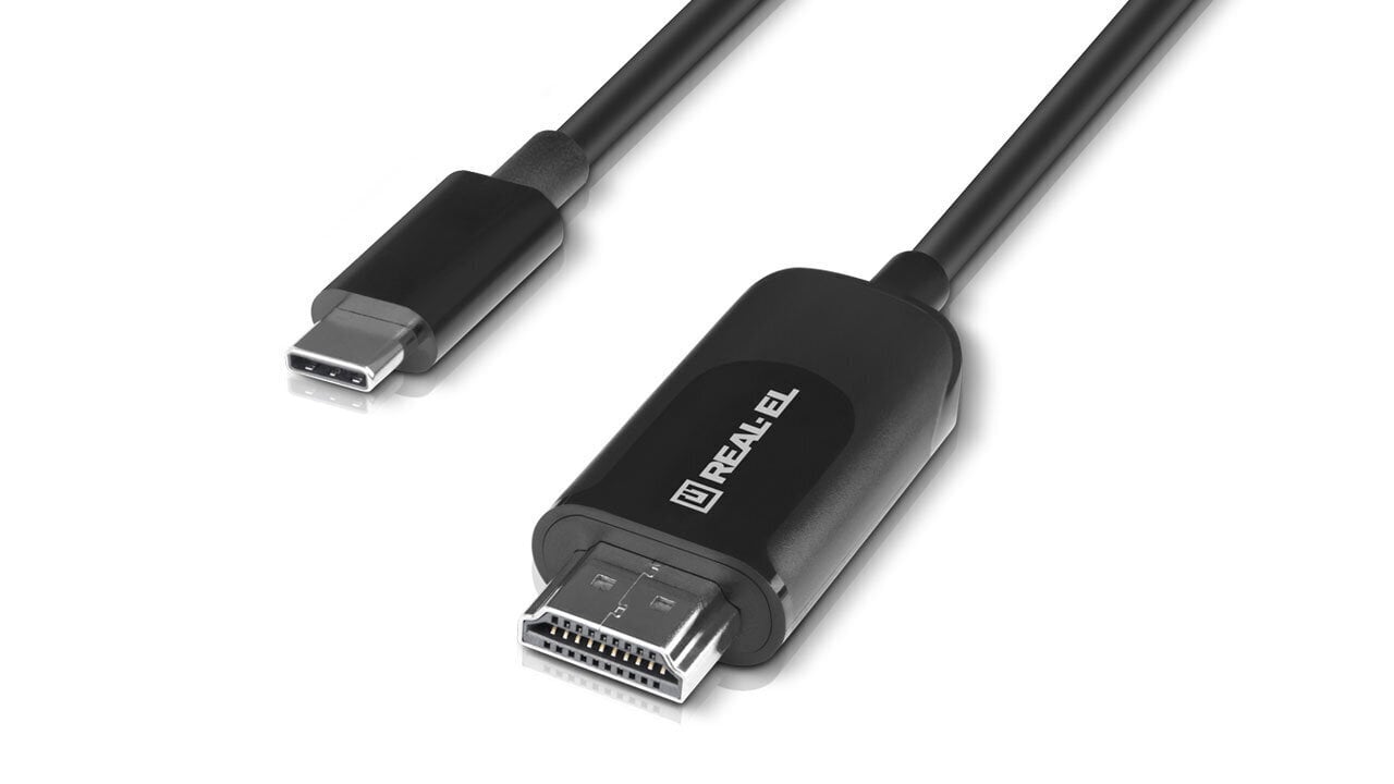 REAL-EL CHD-180 (C-tyyppi - HDMI 4K 60Hz) kaapeli hinta ja tiedot | Puhelinkaapelit | hobbyhall.fi