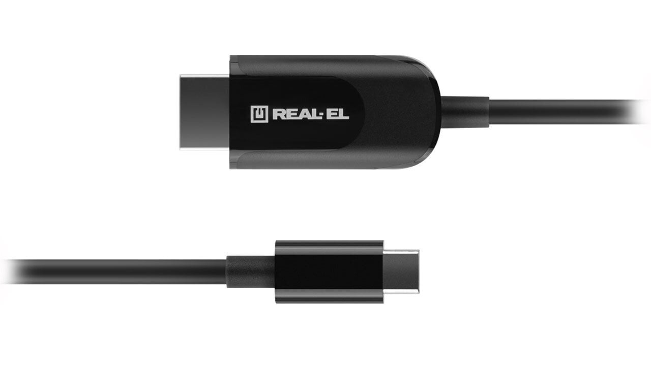 REAL-EL CHD-180 (C-tyyppi - HDMI 4K 60Hz) kaapeli hinta ja tiedot | Puhelinkaapelit | hobbyhall.fi