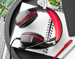 REAL-EL GDX-7575 stereokaiuttimet mikrofonilla, musta ja punainen hinta ja tiedot | Kuulokkeet | hobbyhall.fi