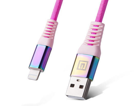 REAL-EL, MFI USB A – Valokaapeli Rainbow - salama sateenkaari hinta ja tiedot | Adapterit | hobbyhall.fi