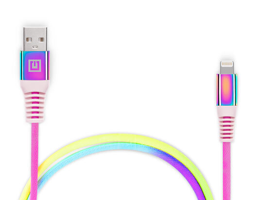 REAL-EL, MFI USB A – Valokaapeli Rainbow - salama sateenkaari hinta ja tiedot | Adapterit | hobbyhall.fi
