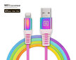 REAL-EL, MFI USB A – Valokaapeli Rainbow - salama sateenkaari hinta ja tiedot | Adapterit | hobbyhall.fi