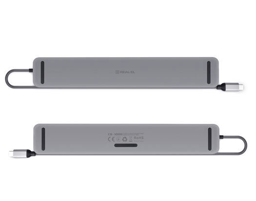 REAL-EL CQ-1000 USB, Type-C, HDMI, Audio, SD/TF, VGA-keskitin, hinta ja tiedot | Adapterit | hobbyhall.fi