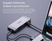 REAL-EL, CQ-900D, HDMI, VGA, RJ45, SD, Micro SD/TF, USB Type C. hinta ja tiedot | Adapterit | hobbyhall.fi