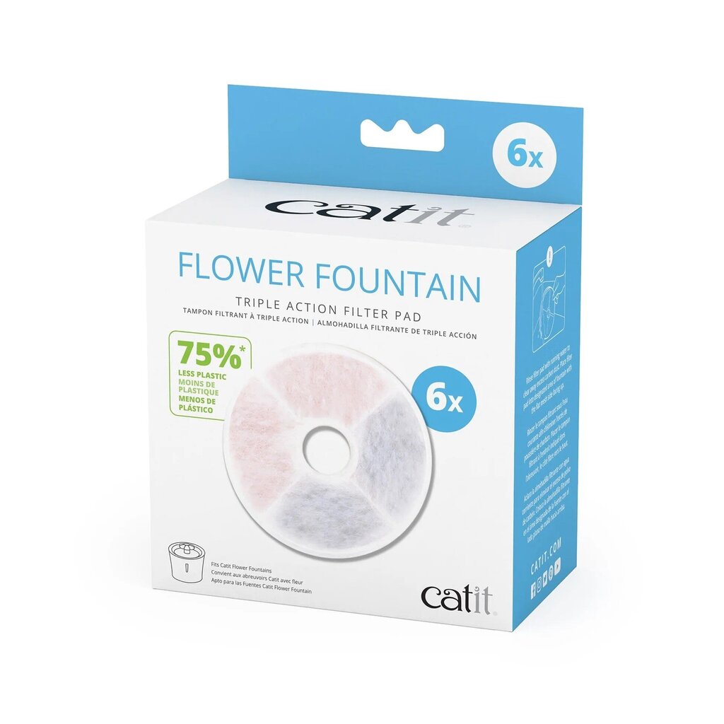 Catit Flower Fountain suodatin 6kpl hinta ja tiedot | Ruokakupit ja ruokintatarvikkeet | hobbyhall.fi