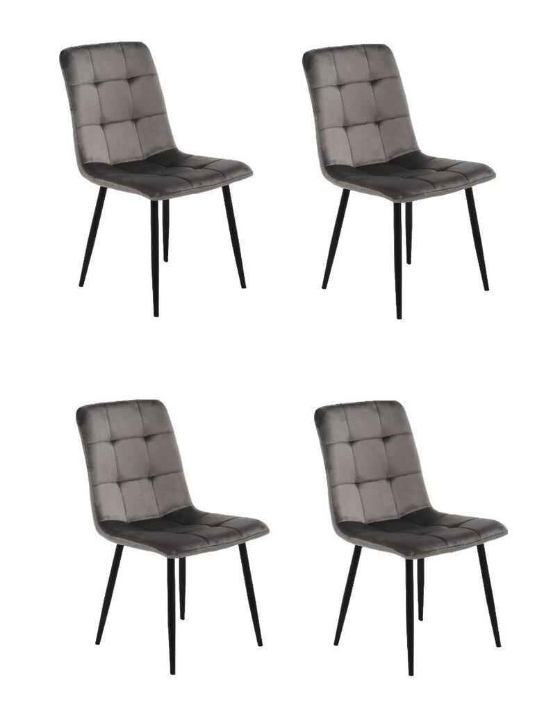 4 tuolin sarja, harmaa/musta hinta ja tiedot | Ruokapöydän tuolit | hobbyhall.fi