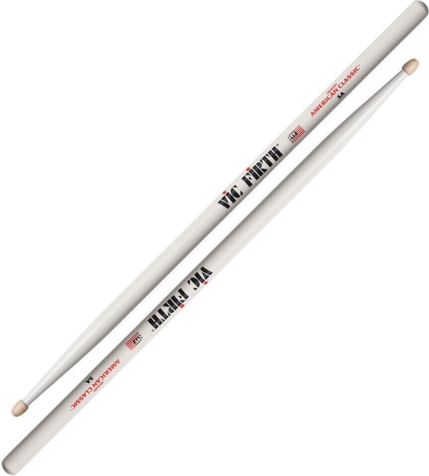 Rumpukapulat, Vic Firth, 5AW Wood Tip, valkoiset hinta ja tiedot | Soittimien lisätarvikkeet | hobbyhall.fi