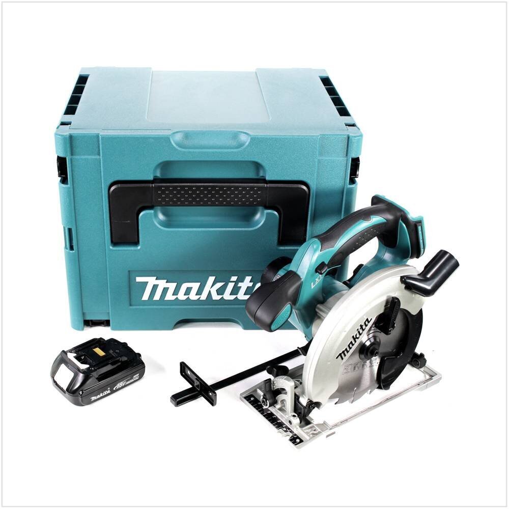 Akkupyörösaha Makita DSS 611 Y1J 18V 165 mm Makpac + 1x 1,5Ah akku - ilman laturia hinta ja tiedot | Sahat ja sirkkelit | hobbyhall.fi