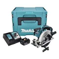 Akkupyörösaha Makita DSS 611 RF1J 18 V 165 mm + 1x akku 3,0 Ah + laturi + Makpac hinta ja tiedot | Sahat ja sirkkelit | hobbyhall.fi