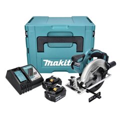 Akkupyörösaha Makita DSS 611 RFJ 18V 165mm + 2x akku 3.0Ah + laturi + Makpac hinta ja tiedot | Sahat ja sirkkelit | hobbyhall.fi