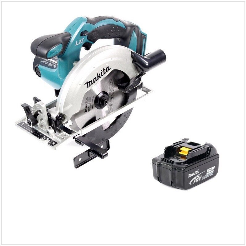 Akkupyörösaha Makita DSS 611 T1 18 V 165 mm + 1x akku 5,0 Ah - ilman laturia hinta ja tiedot | Sahat ja sirkkelit | hobbyhall.fi