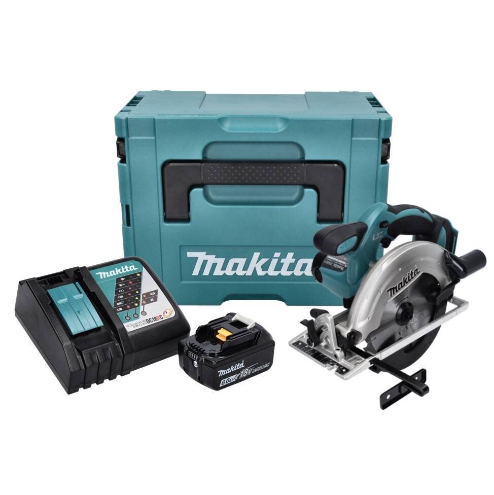 Akkupyörösaha Makita DSS 611 RG1J 18 V 165 mm + 1x akku 6,0 Ah + laturi + Makpac hinta ja tiedot | Sahat ja sirkkelit | hobbyhall.fi