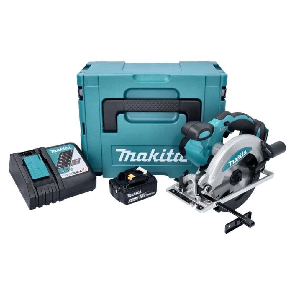 Akkupyörösaha Makita DSS 610 RG1J 18 V 165 mm + 1x akku 6,0 Ah + laturi + Makpac hinta ja tiedot | Sahat ja sirkkelit | hobbyhall.fi