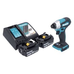 Akkuiskuväännin Makita DTD 157 RF 18V 140Nm 1/4" + 2x akku 3.0Ah + laturi hinta ja tiedot | Akkuporakoneet ja ruuvinvääntimet | hobbyhall.fi