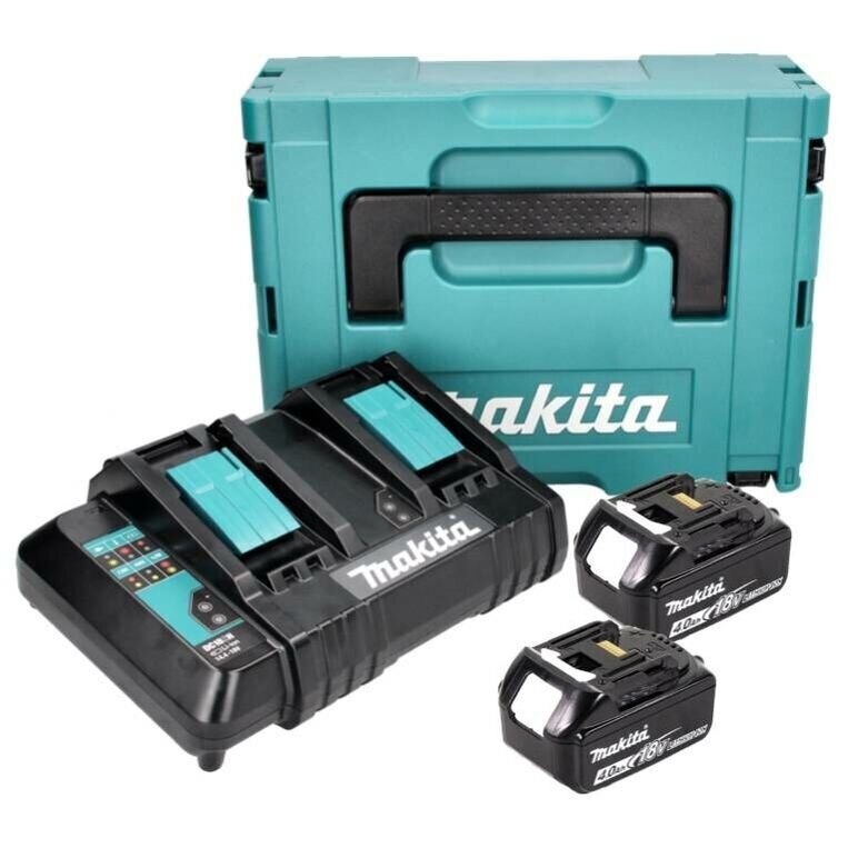 Makita lataussarja 18V 2x BL 1840 B 4.0 Ah akulla + DC 18 SH tuplalaturi + Makpac hinta ja tiedot | Akkuporakoneet ja ruuvinvääntimet | hobbyhall.fi