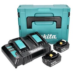 Makita lataussarja 18 V 2x BL 1860 B 6.0 Ah akulla + DC 18 SH tuplalaturi + Makpac hinta ja tiedot | Akkuporakoneet ja ruuvinvääntimet | hobbyhall.fi