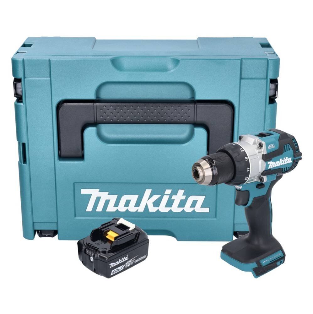 Akkuiskuporakone Makita DHP 489 M1J 18 V 73 Nm + 1x akku 4,0 Ah + Makpac - ilman laturia hinta ja tiedot | Akkuporakoneet ja ruuvinvääntimet | hobbyhall.fi