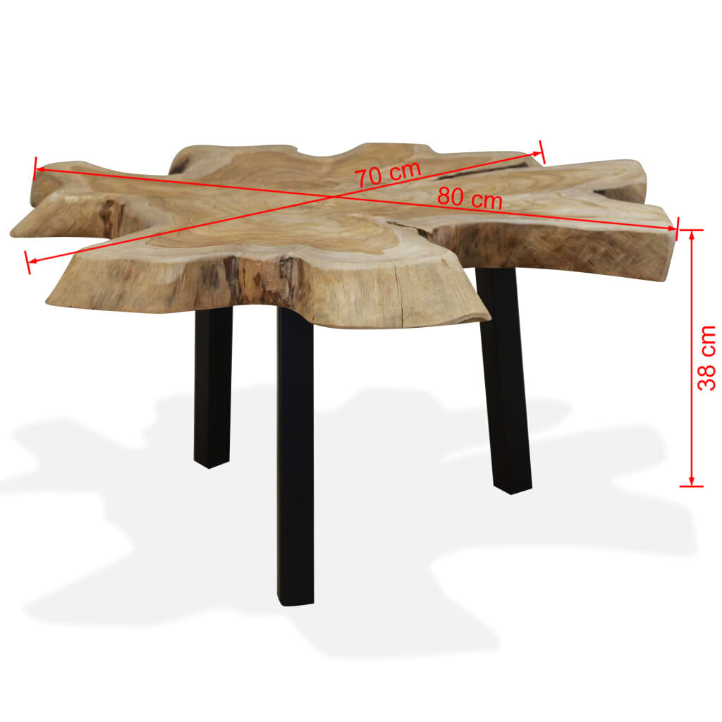 vidaXL Sohvapöytä 80x70x38 cm aito tiikki hinta ja tiedot | Sohvapöydät | hobbyhall.fi