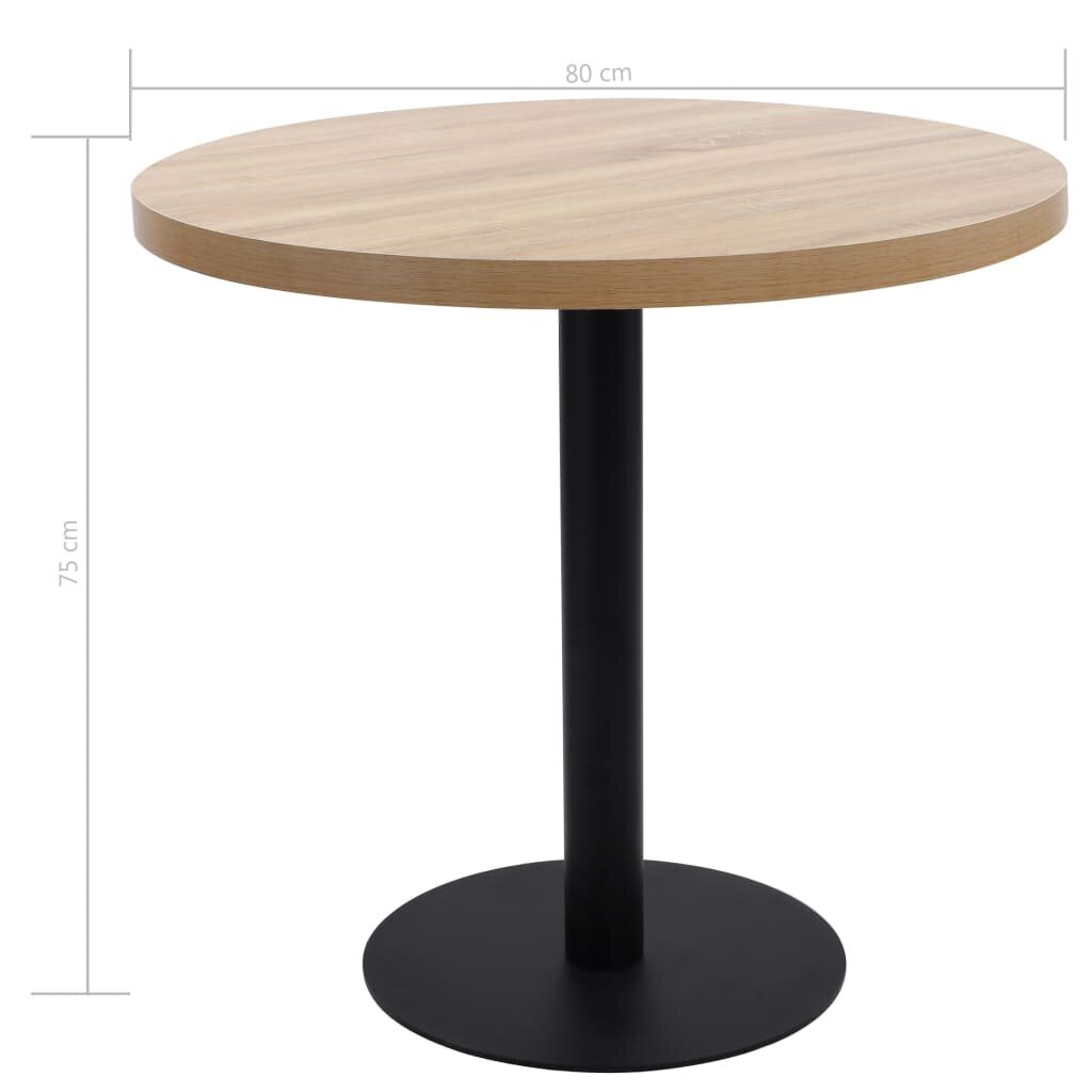 vidaXL Bistropöytä vaaleanruskea 80 cm MDF hinta ja tiedot | Ruokapöydät | hobbyhall.fi