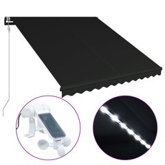 vidaXL Sisäänkelattava markiisi tuulisensori/LED 350x250cm antrasiitti hinta ja tiedot | Aurinkovarjot ja markiisit | hobbyhall.fi