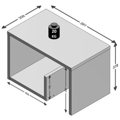 FMD Sohvapöytä 2-in-1 59,1x35,8x37,8 cm hiekkatammi hinta ja tiedot | Sohvapöydät | hobbyhall.fi