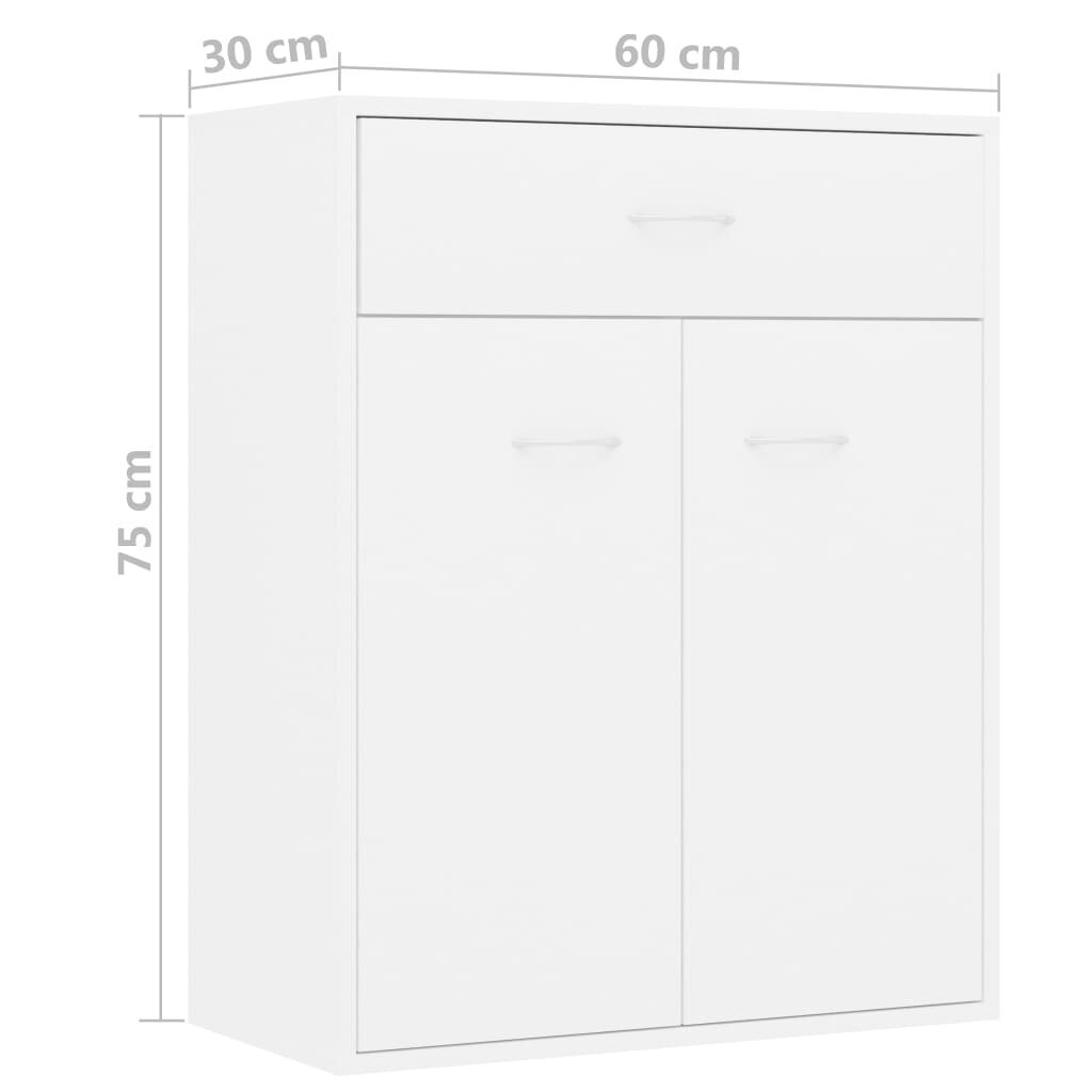 vidaXL Senkki valkoinen 60x30x75 cm lastulevy hinta ja tiedot | Olohuoneen kaapit ja lipastot | hobbyhall.fi