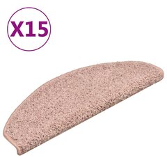 vidaXL Porrasmatot 15 kpl vaalea pinkki 65x21x4 cm hinta ja tiedot | Isot matot | hobbyhall.fi