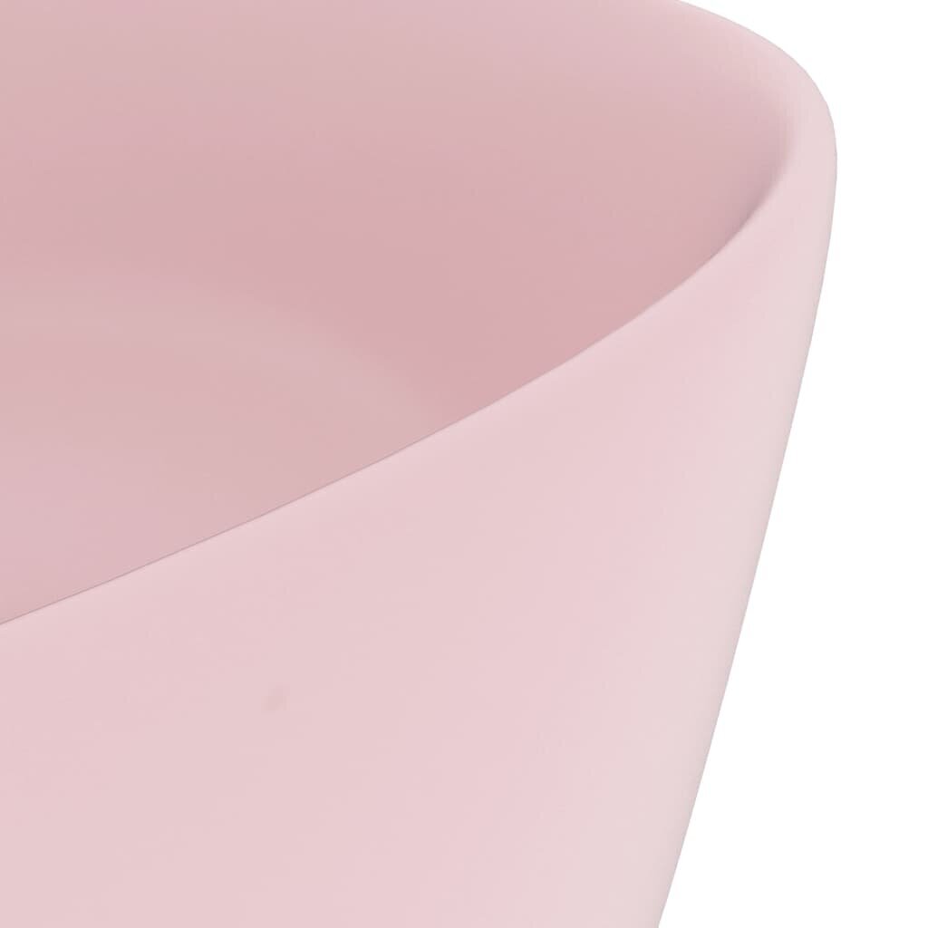 vidaXL Ylellinen pesuallas pyöreä matta pinkki 40x15 cm keraamiikka hinta ja tiedot | Pesualtaat | hobbyhall.fi