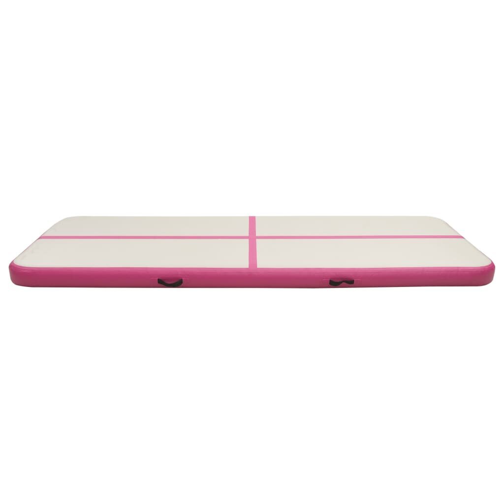 vidaXL Täytettävä voimistelumatto pumpulla 400x100x20 cm PVC pinkki hinta ja tiedot | Joogamatot | hobbyhall.fi