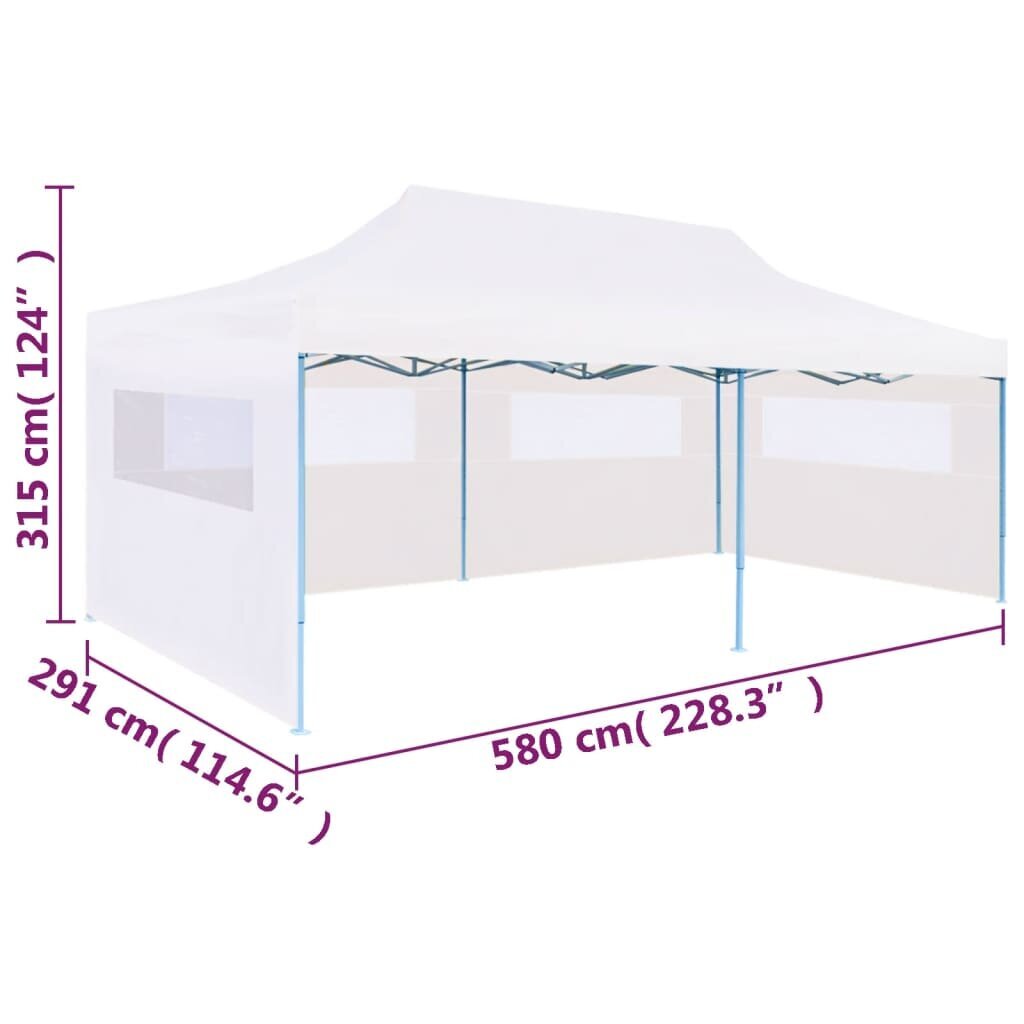 vidaXL Kokoontaitettava pop-up juhlateltta 3x6 m valkoinen hinta ja tiedot | Puutarhapaviljongit | hobbyhall.fi